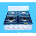 4-burner stainless steel cooker top gas stove with brass cap